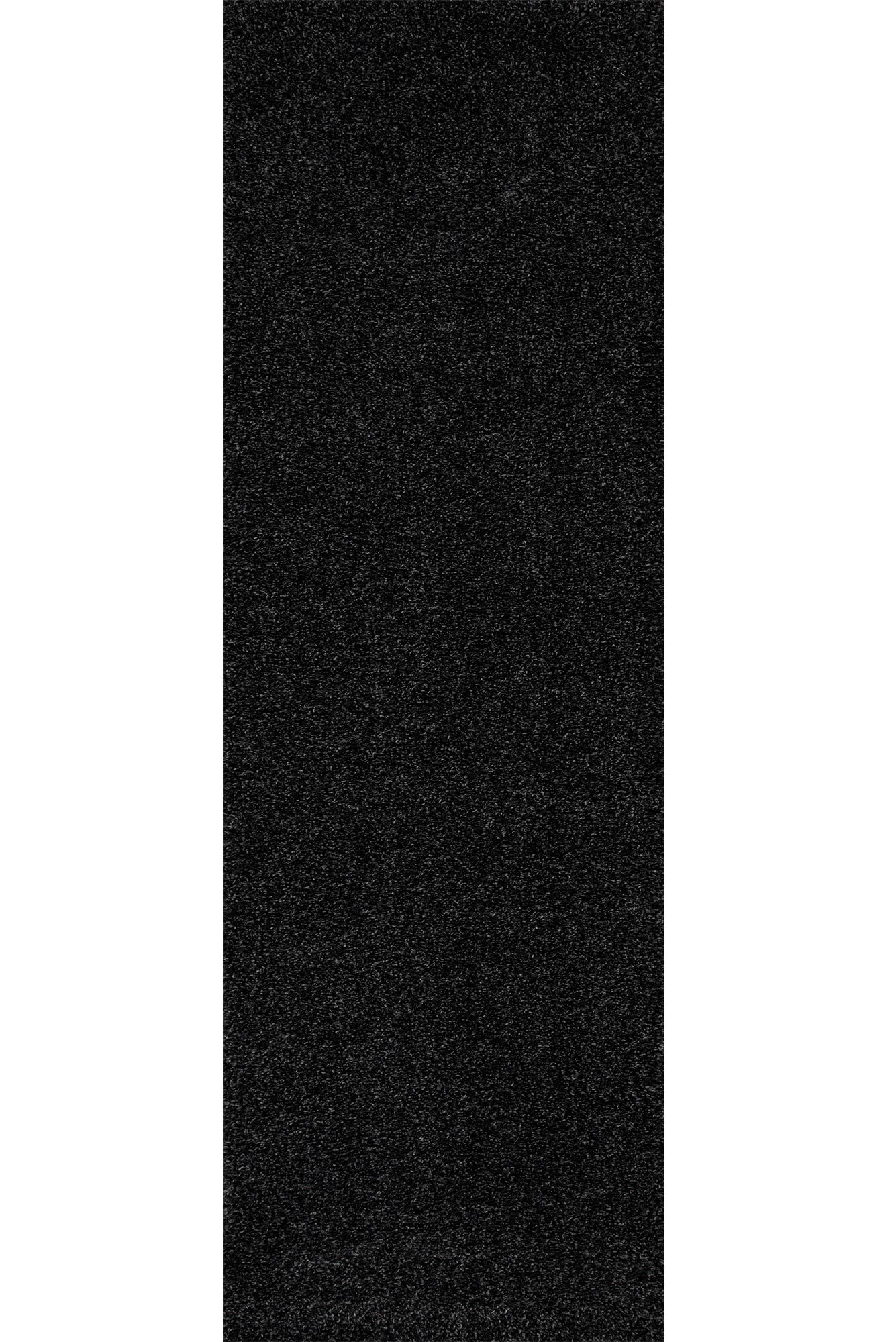 Large View Plush Plain Black Rug