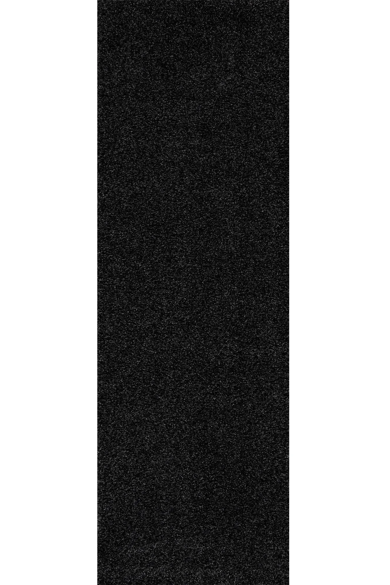 Large View Plush Plain Black Rug
