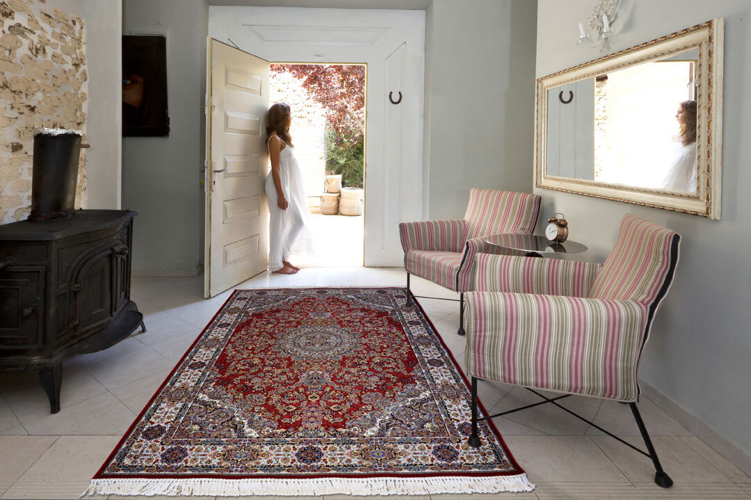 Large View Parsa Red Medallion Oriental Rug