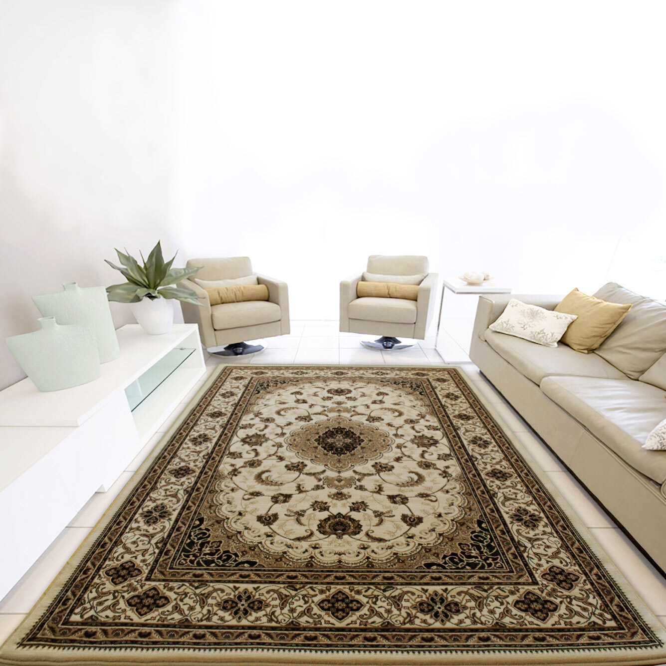 Star Beige Classic Medallion Rug