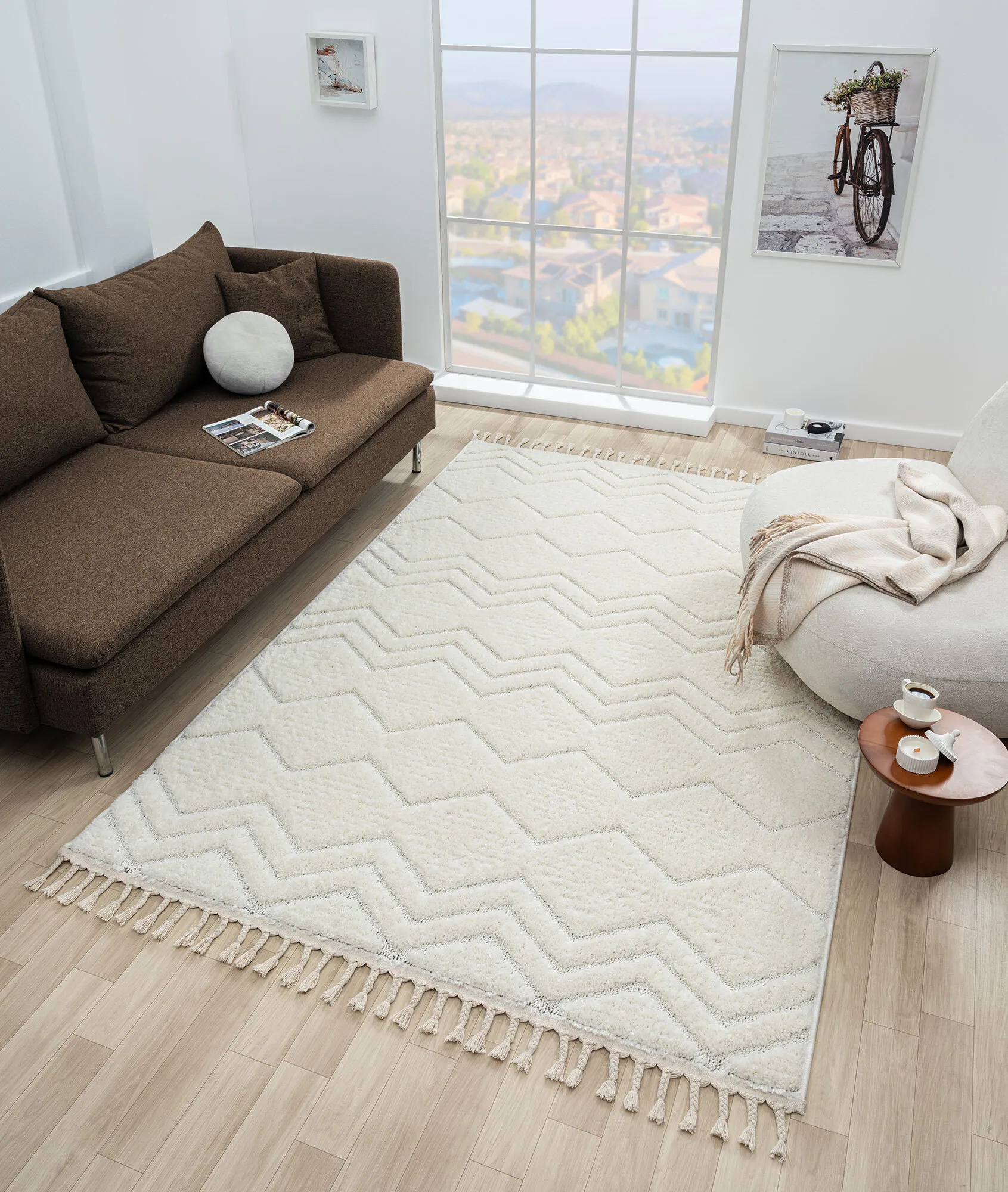 Large View Serenade Modern Chevron Rug