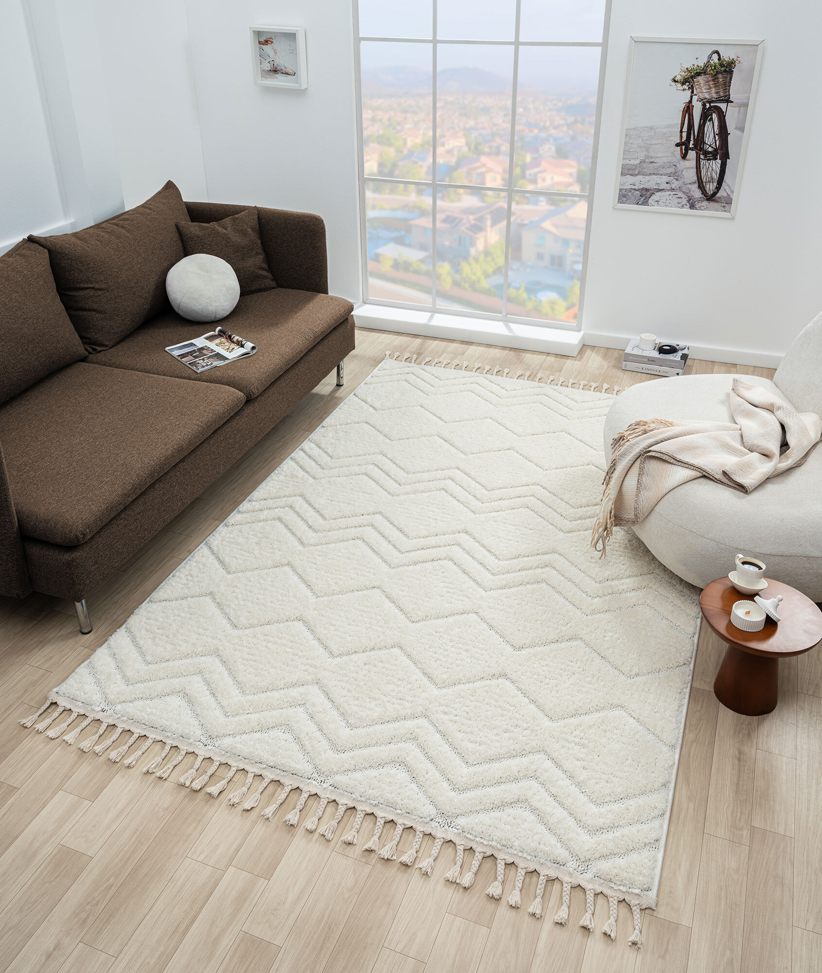 Large View Serenade Modern Chevron Rug