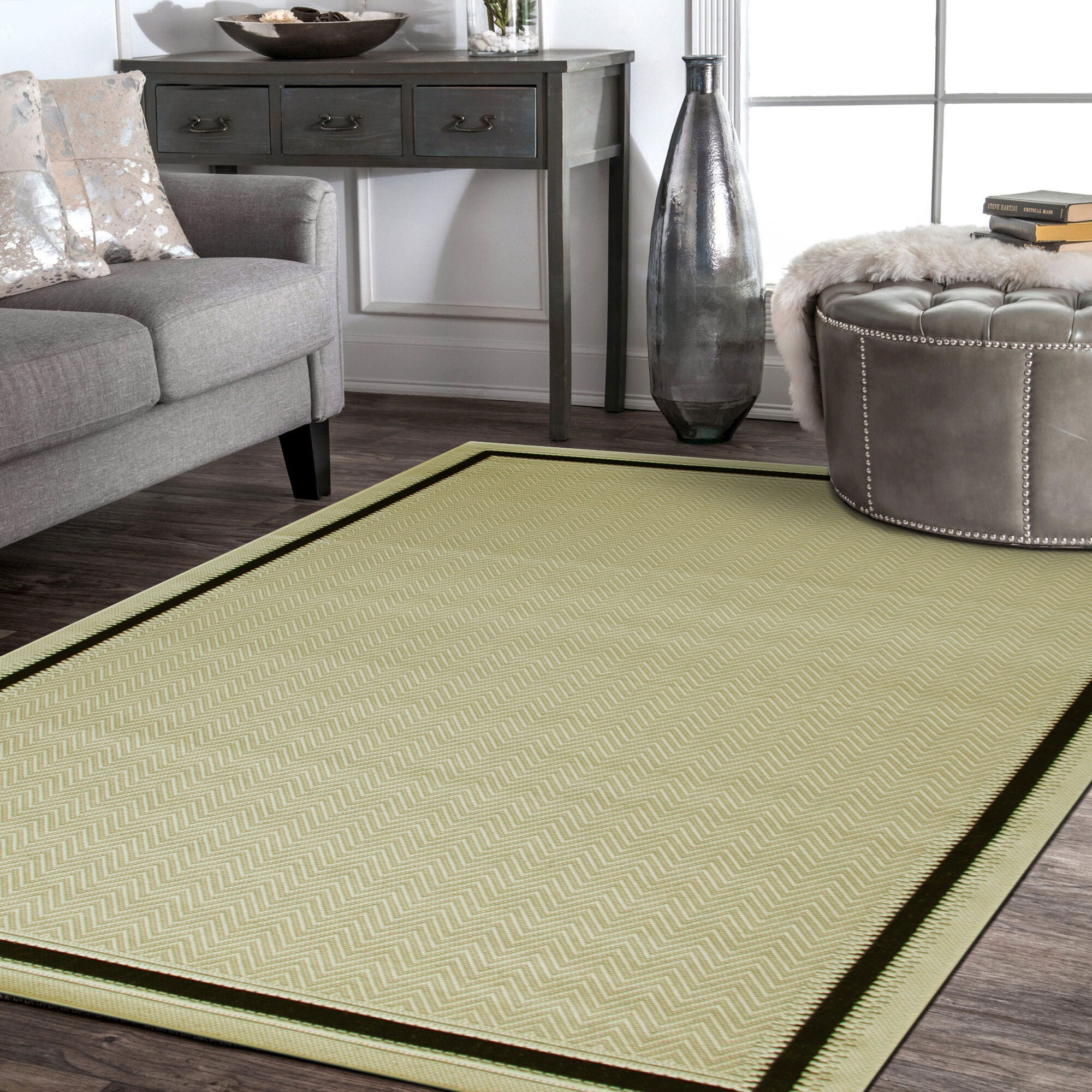 Storm Flatweave Border Rug