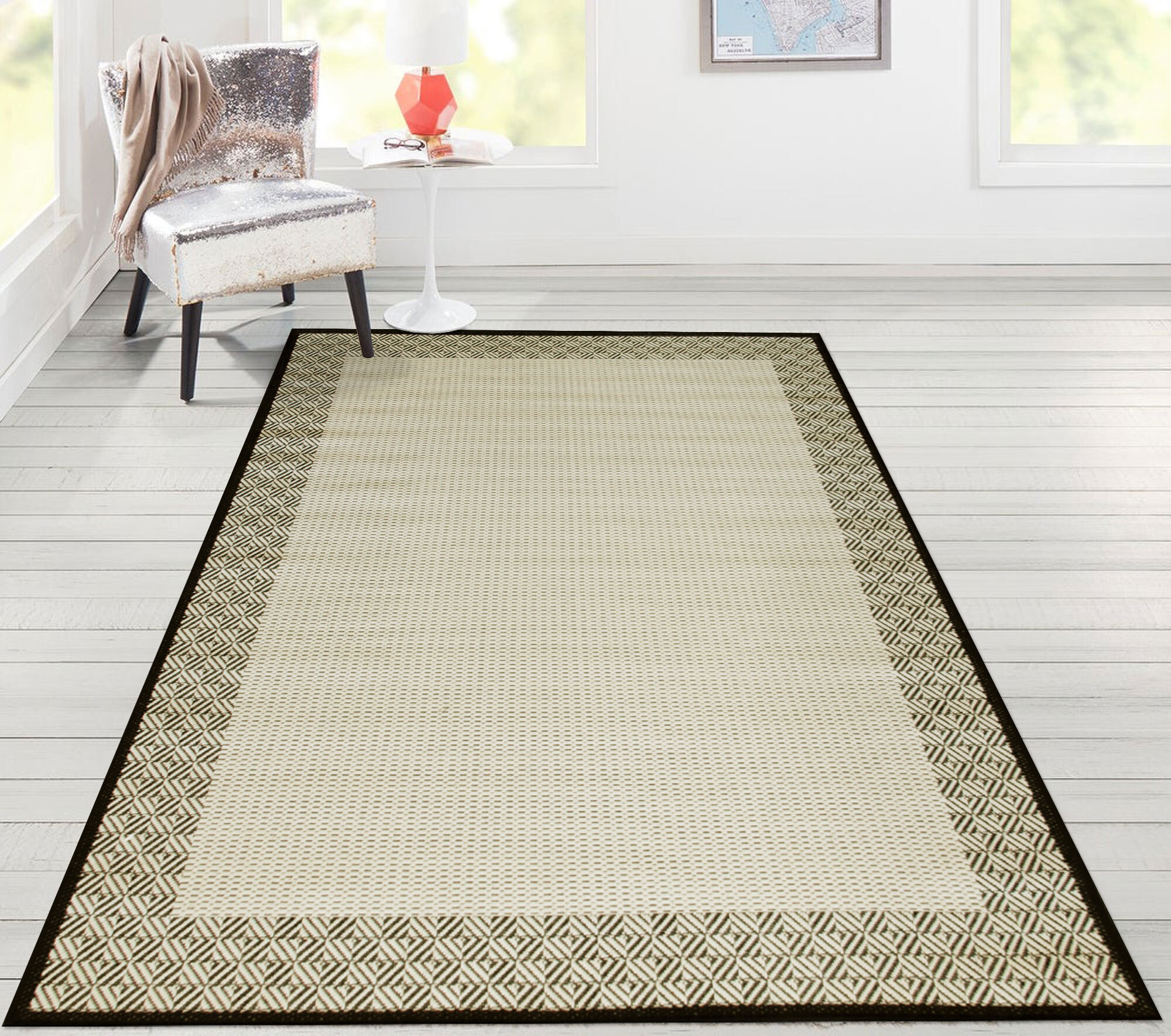 Storm Flatweave Border Rug