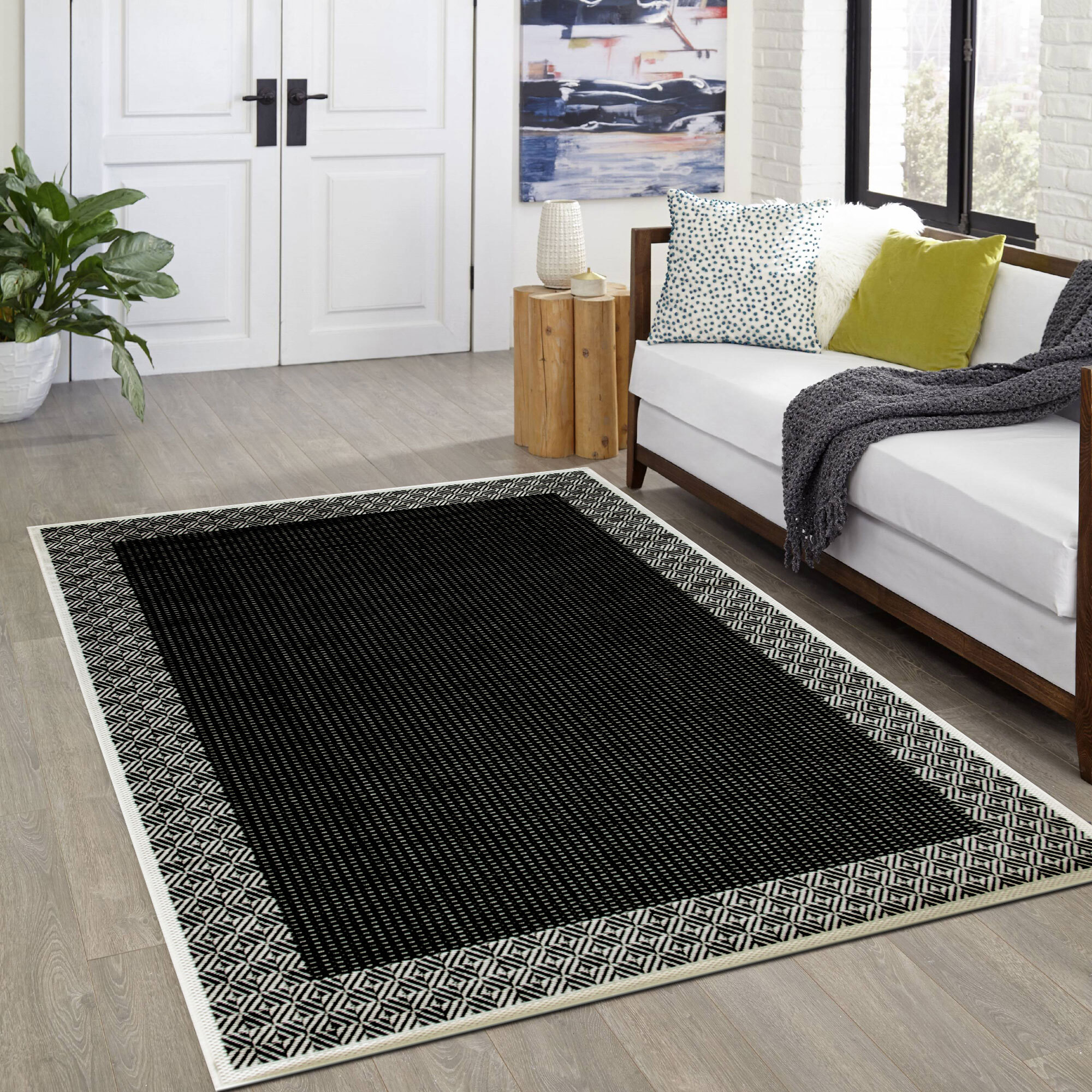 Storm Black Indoor Oudoor Rug