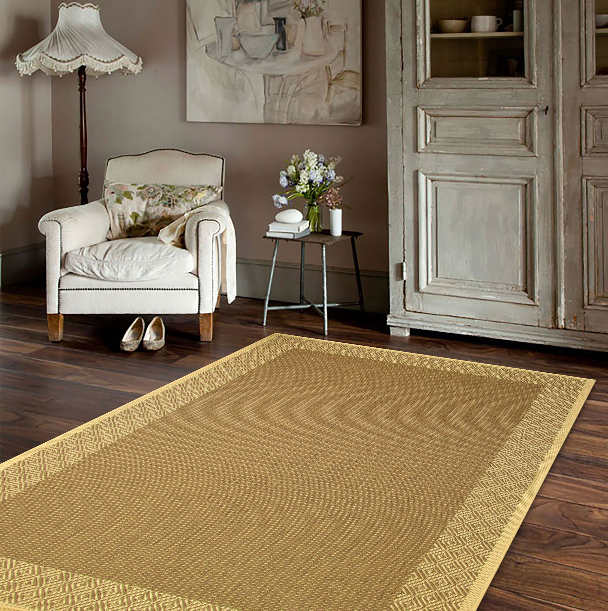 Large View Sama Flatweave Border Rug
