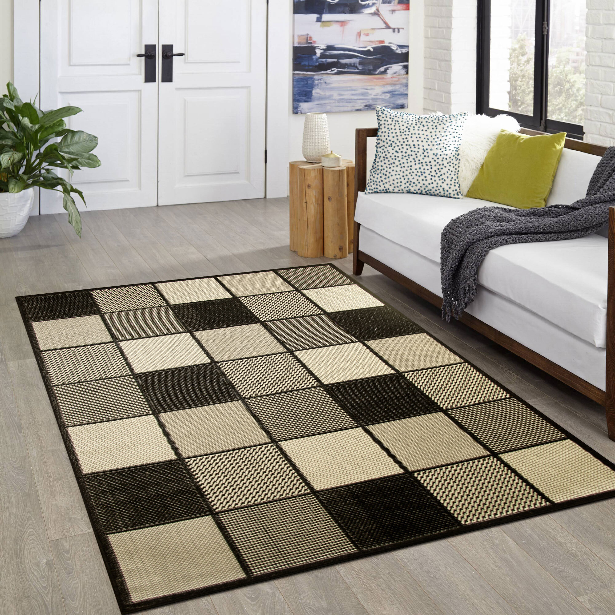 Large View Storm Flatweave Geometric Rug