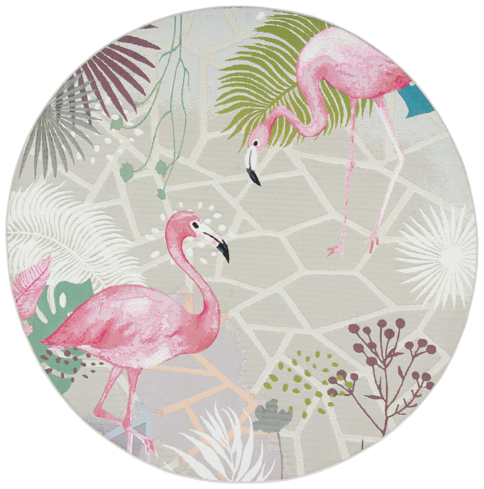 Large View Sole Flamingo Tropical Picture Rug