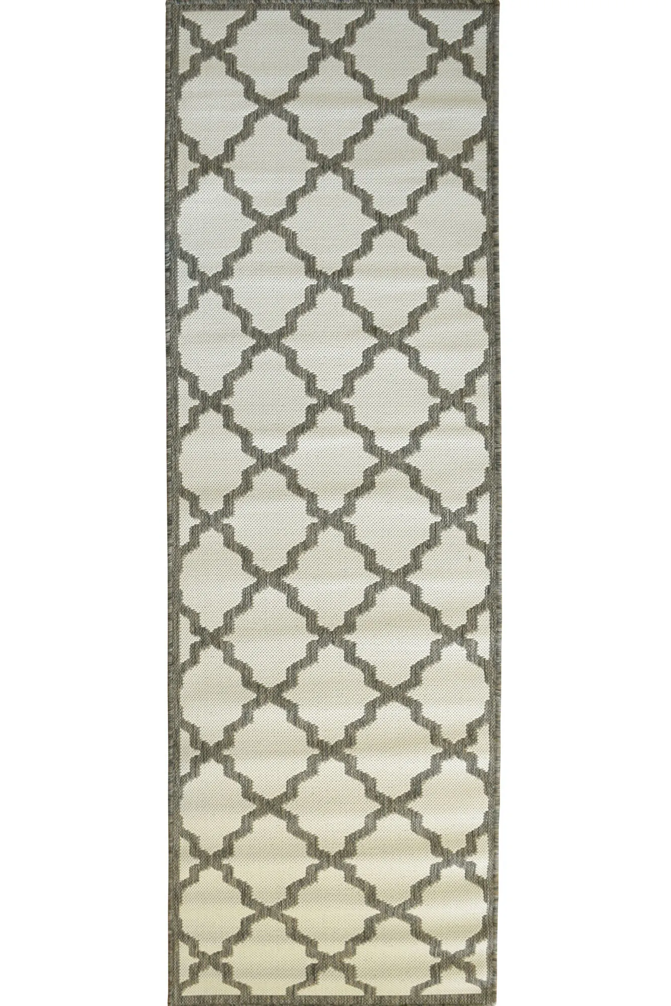 Large View Soleil Ivory Flatweave Trellis Rug