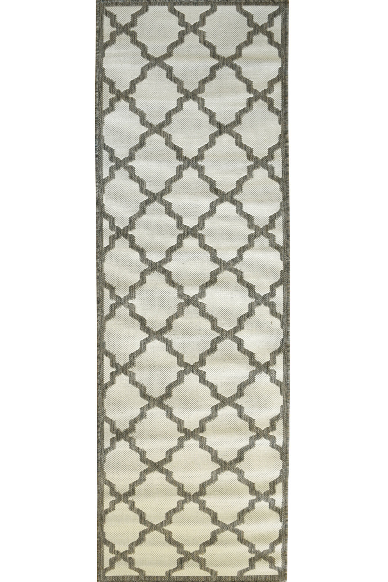 Large View Soleil Ivory Flatweave Trellis Rug