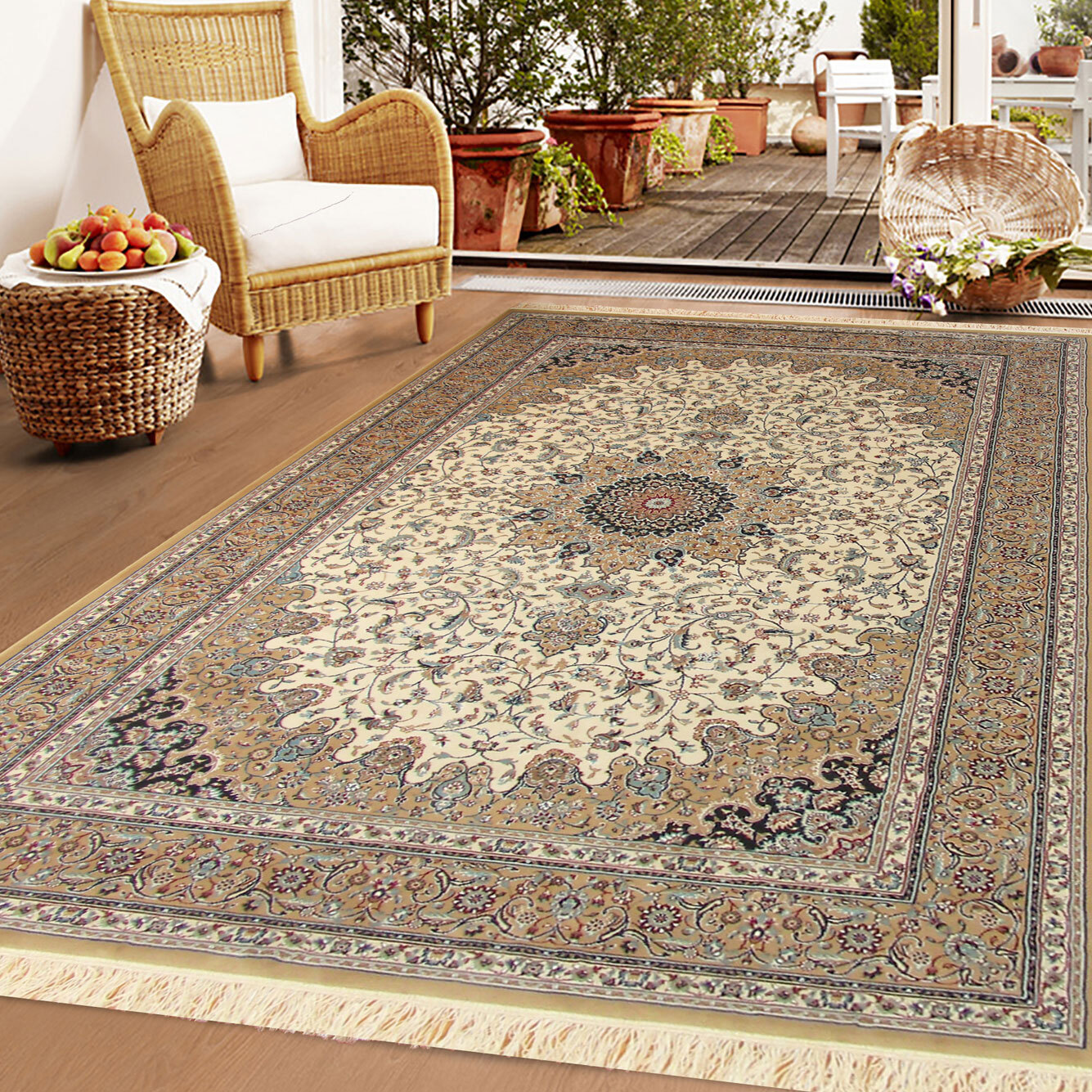 Large View Tapis Traditional Medallion Rug