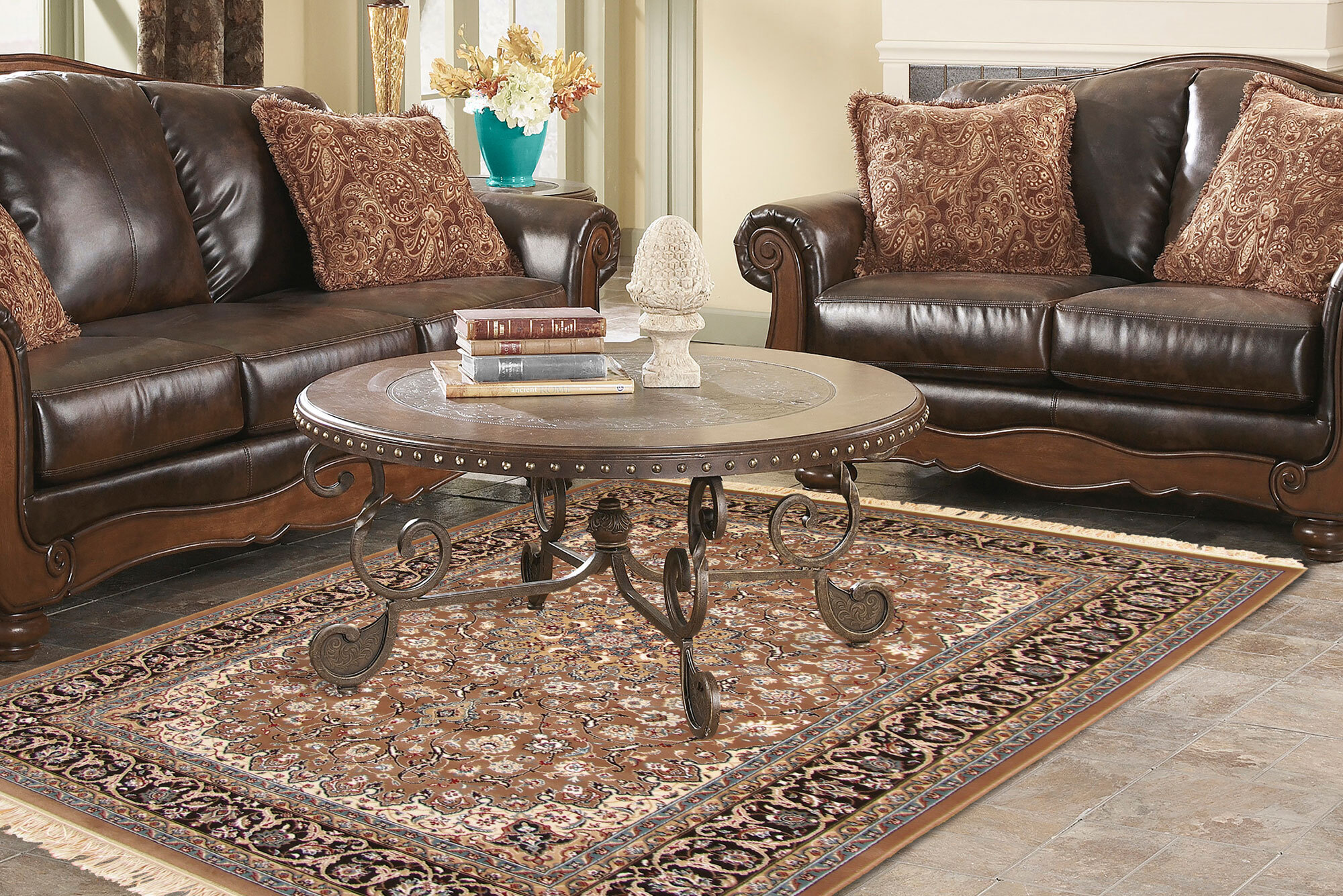 Tapis Brown Classic Medallion Rug