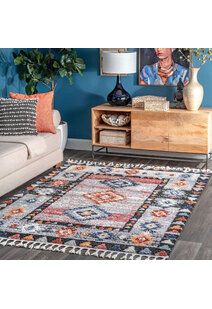 Amara Moroccan Tribal Fringed Rug