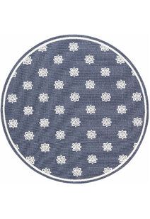 Ambient Navy Floral Outdoor Rug