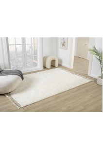 Joey Plain Cream Shaggy Rug
