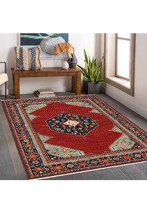 Leah Medallion Fringed Wool Rug