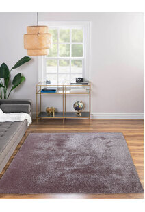 Luxe Plain Lilac Shaggy Rug