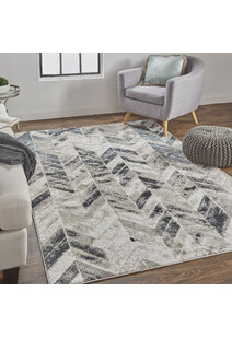 Mosaic Monotone Chevron Rug