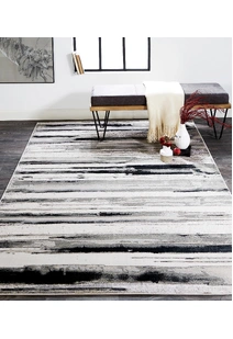 Mosaic Monotone Striped Rug