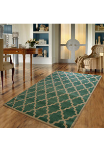 Messi Aqua Moroccan Trellis  Rug