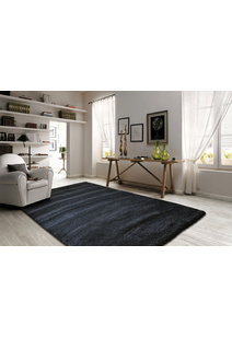 Posh Modern Plain Black Rug