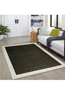 Storm Plain Border Flatweave Rug