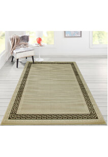 Storm Flatweave Greek Key Rug
