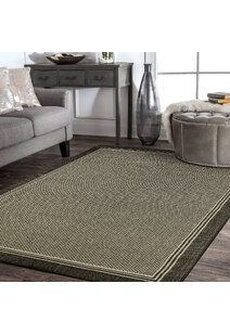 Storm Plain Border Flatweave Rug