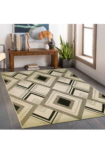 Storm Ivory Diamond Pattern Rug