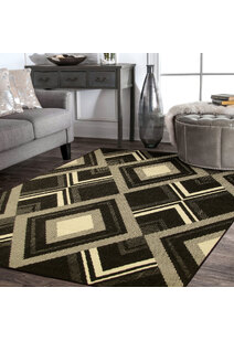 Storm Black Diamond Pattern Rug