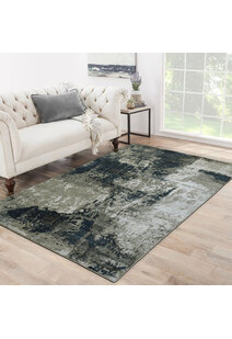 Valentino Black Abstract Rug