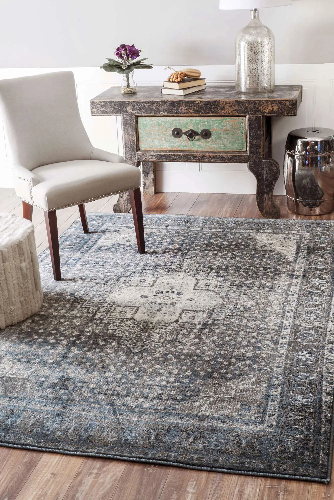 Large View Ugo Overdyed Medallion Rug(Size 170 x 120cm)
