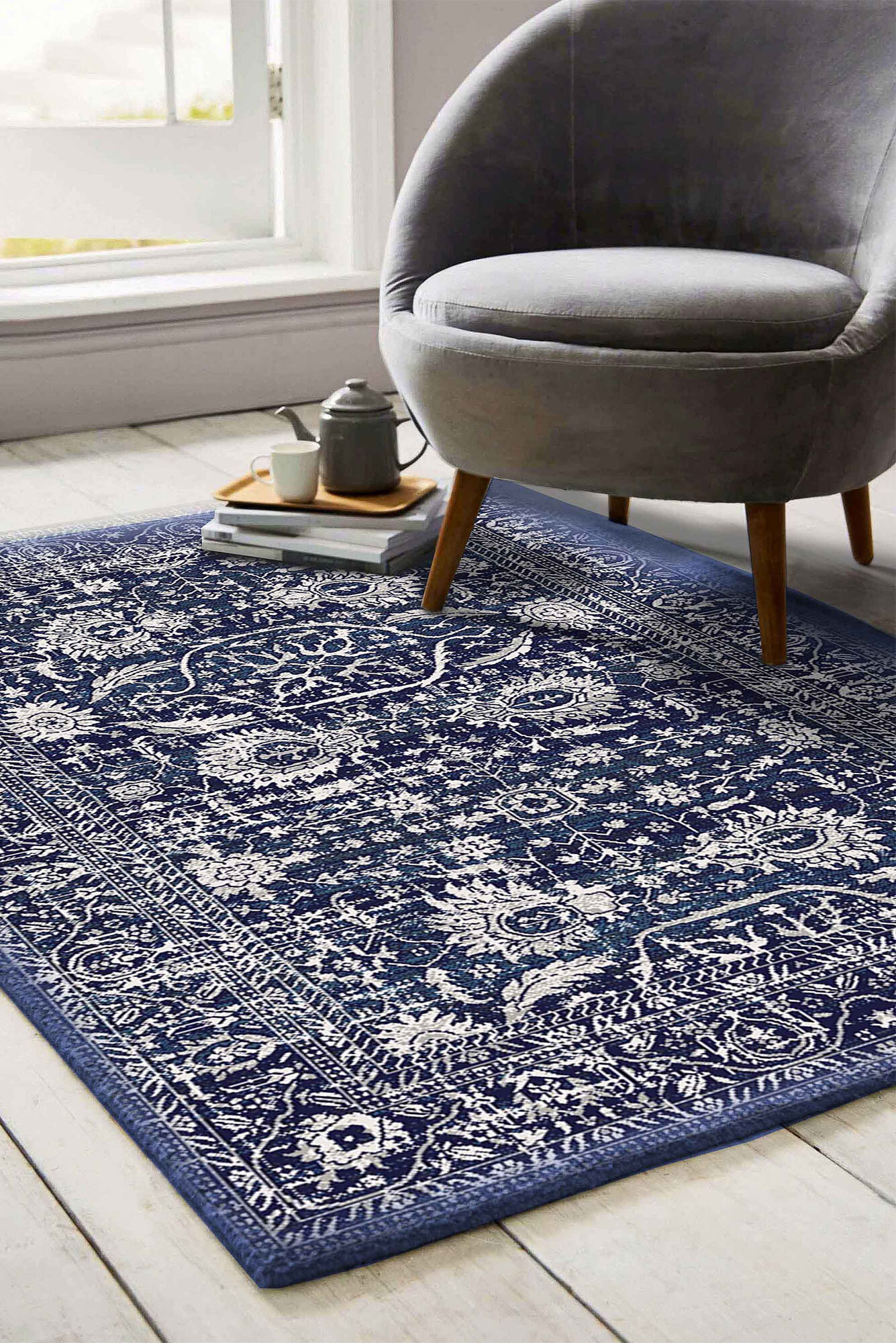 Sophia Traditional Rug Navy Rugs Free Shipping