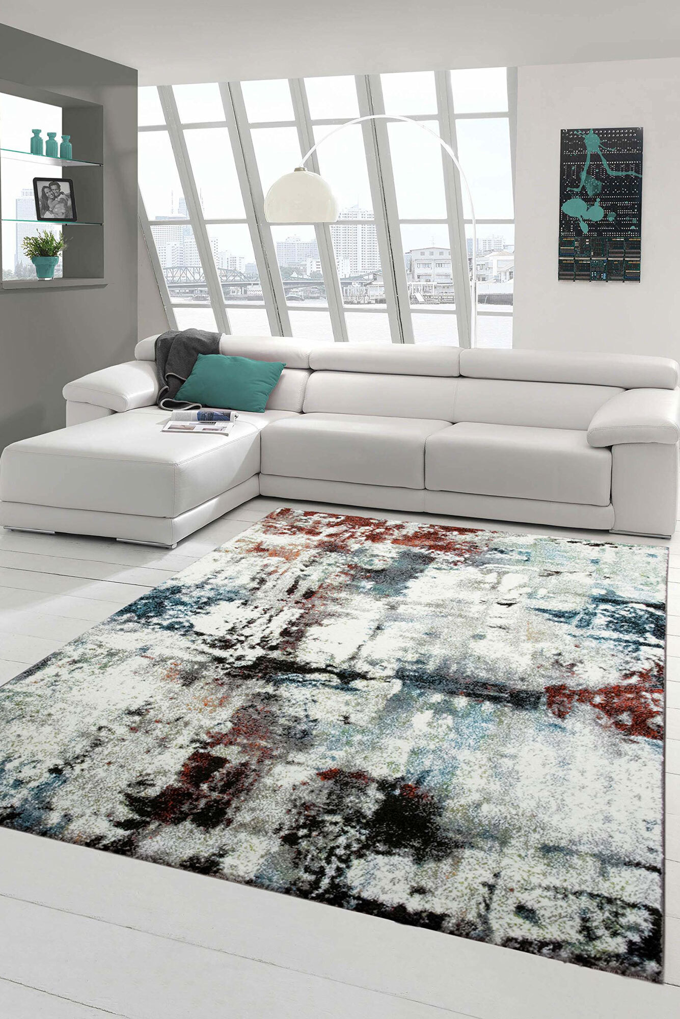 Large View Adobe Modern Grunge Rug(Size 160 x 120cm)