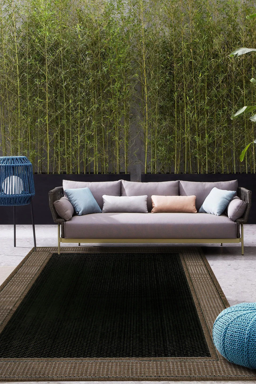 Soleil Beige Border Flatweave Rug(Size 230 x 160cm)