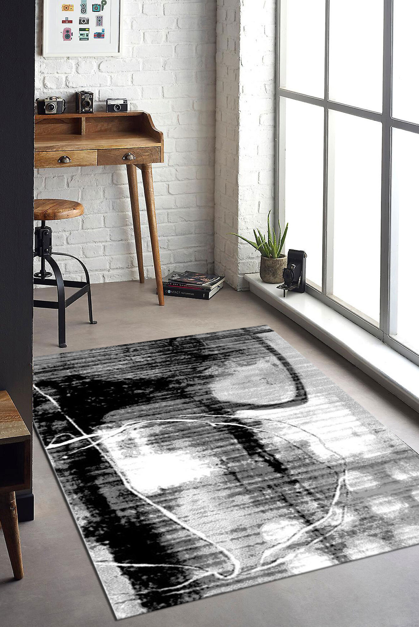 Atlanta Grey Modern Abstract Rug(Size 170 x 120cm)