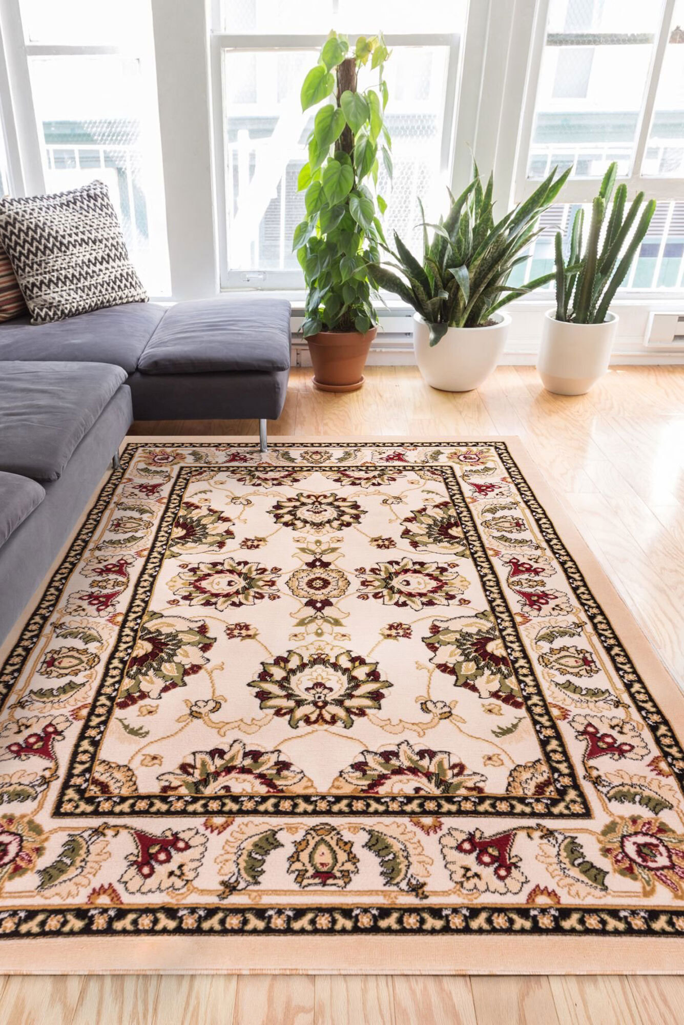 Large View Atlanta Traditional Classic Cream Rug(Size 170 x 120cm)