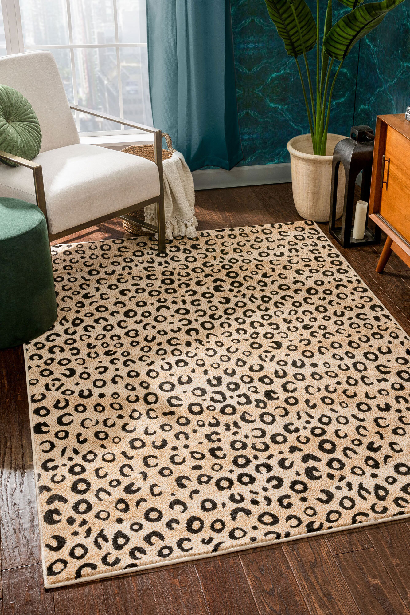 Large View Atlanta Safari Animal Leopard Rug(Size 170 x 120cm)