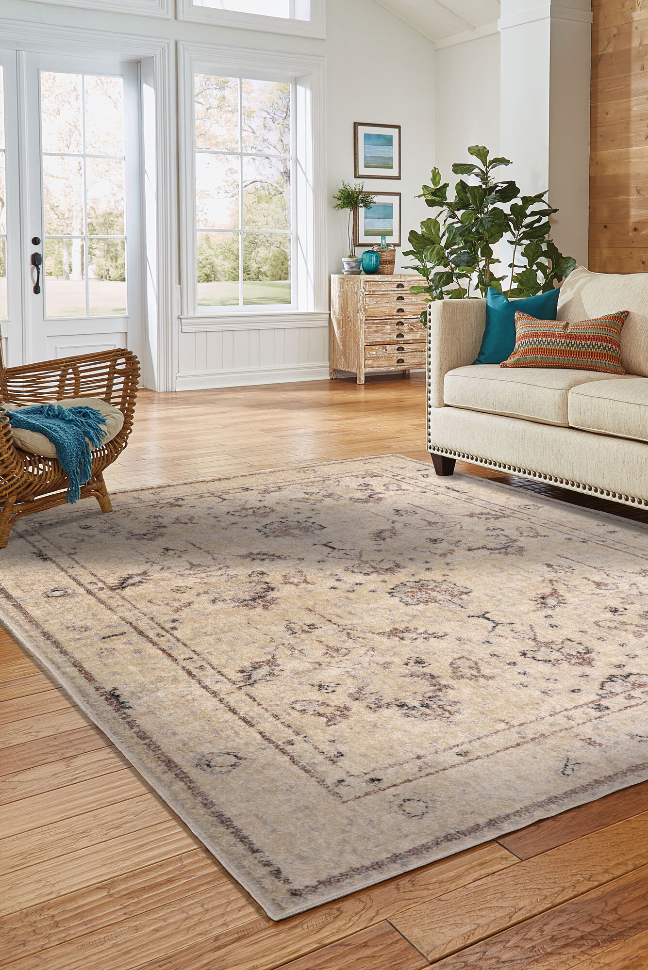 Ares Traditional Border Rug(Size 170 x 120cm)