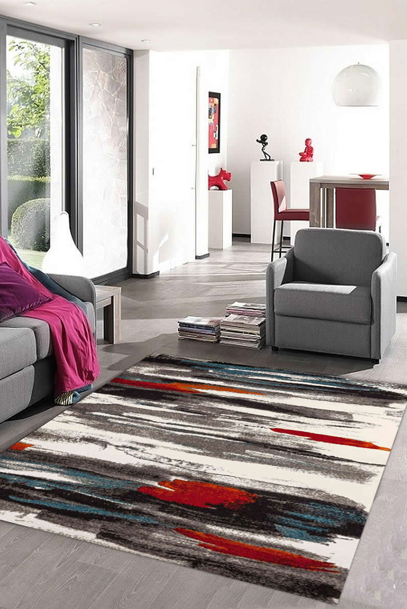 Adobe Modern Striped Rug(Size 120 x 70cm)