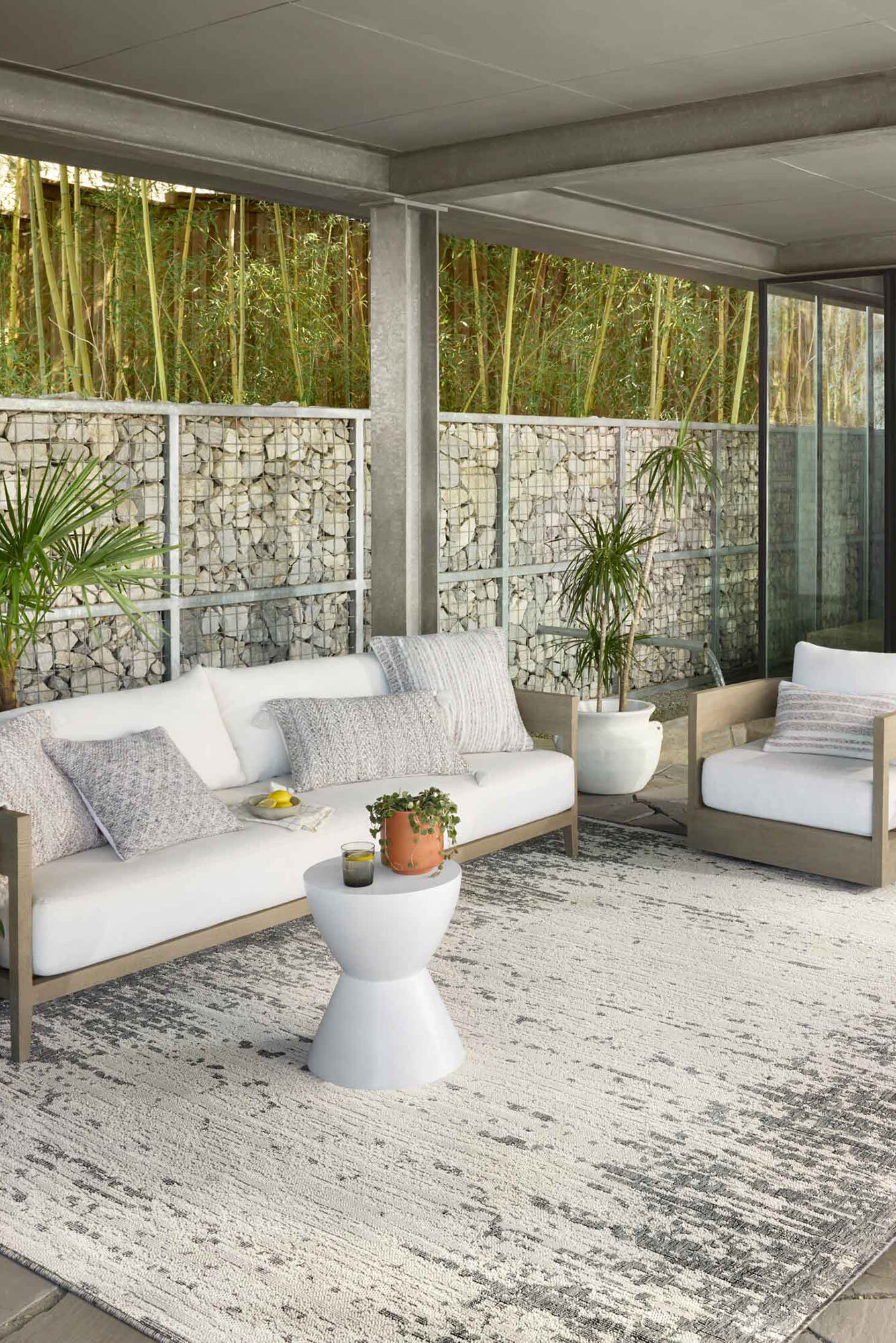 Large View Alfresco Two Toned Patio Rug(Size 330 x 240cm)