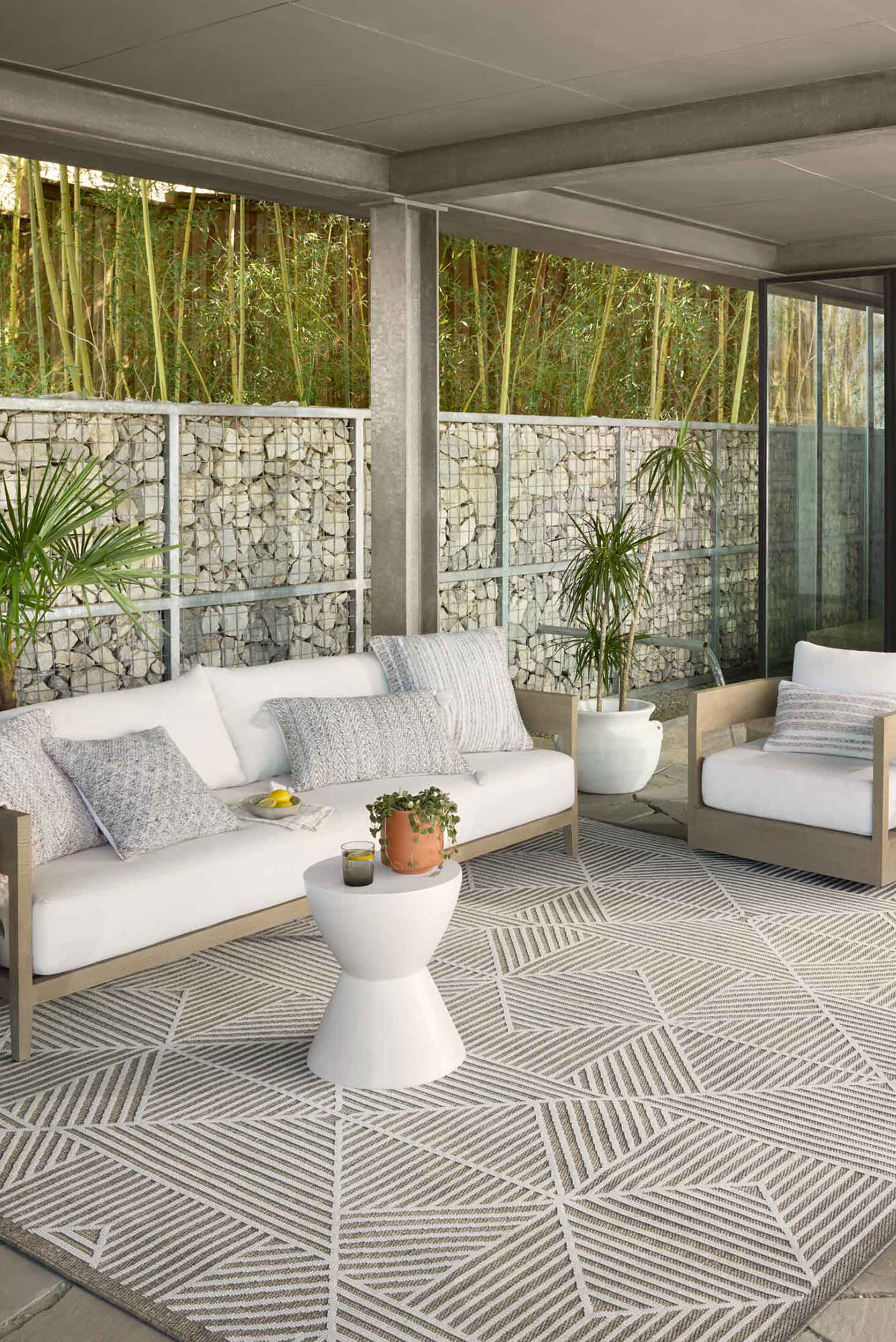 Large View Alfresco Geometric Patio Rug(Size 230 x 160cm)