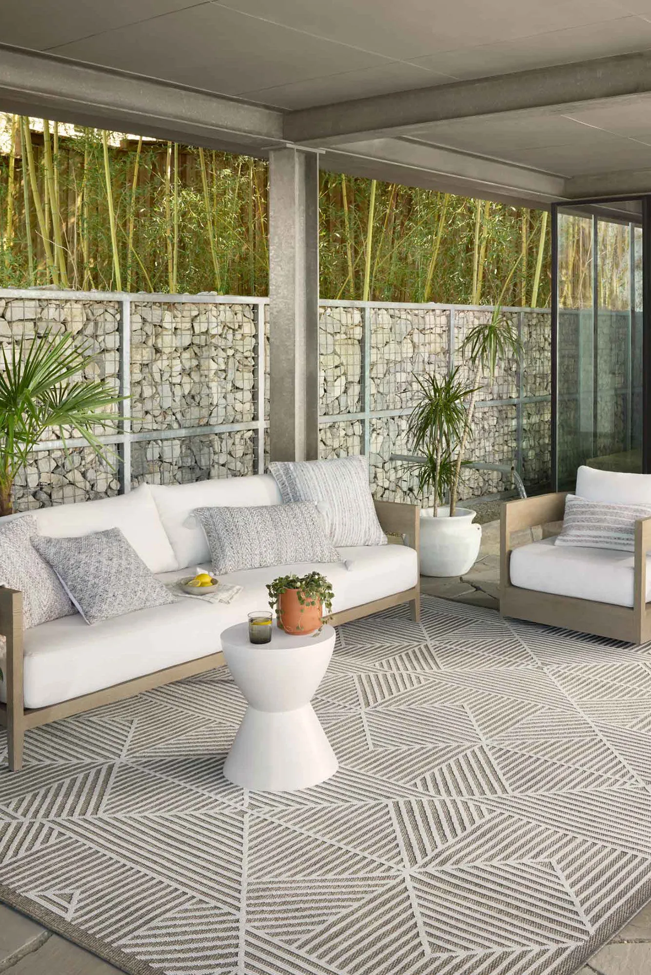 Large View Alfresco Geometric Patio Rug(Size 330 x 240cm)