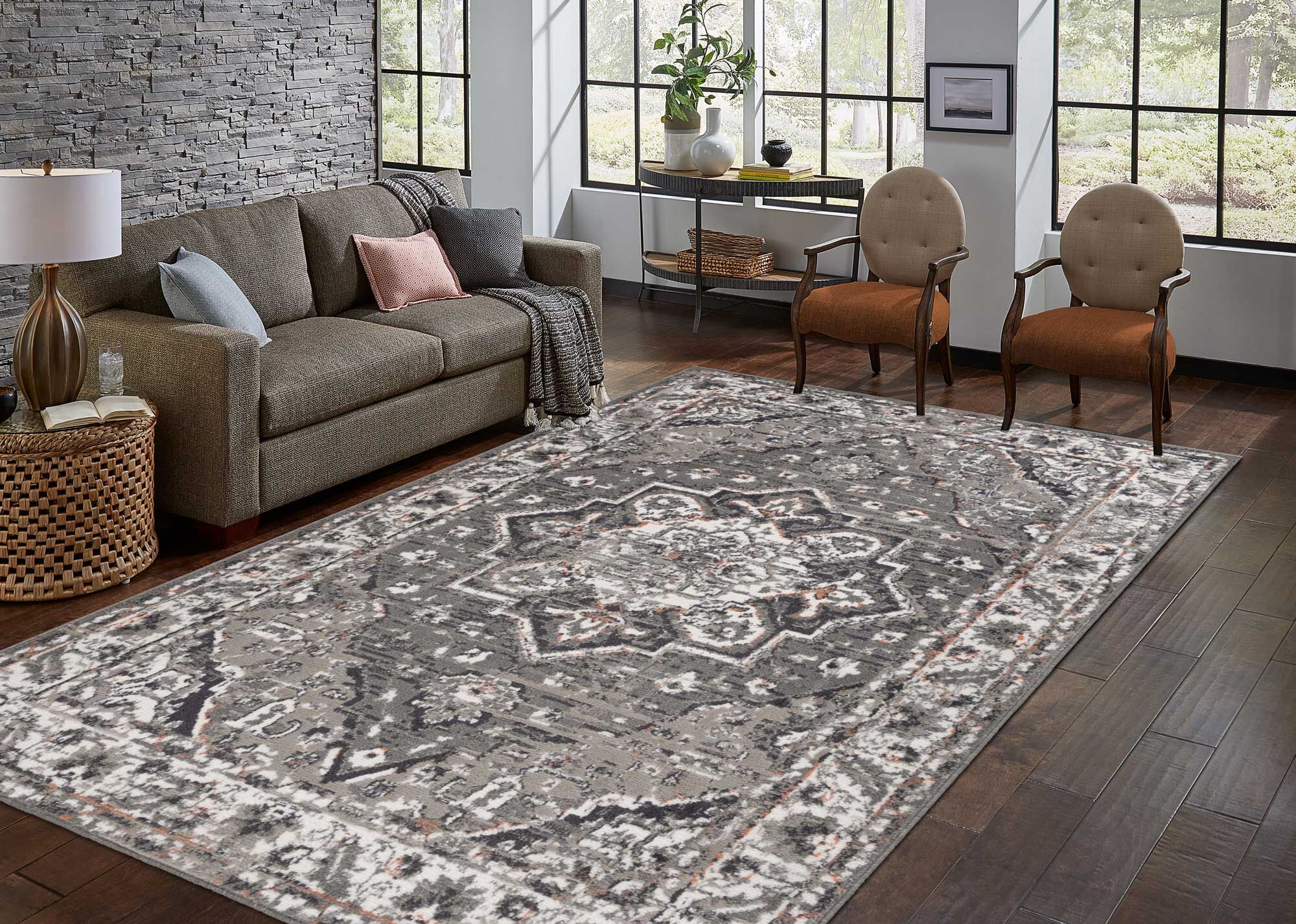 Large View Alfa Traditional Medallion Rug