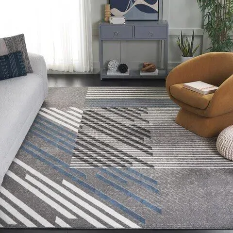 Large View Alfa Modern Striped Rug