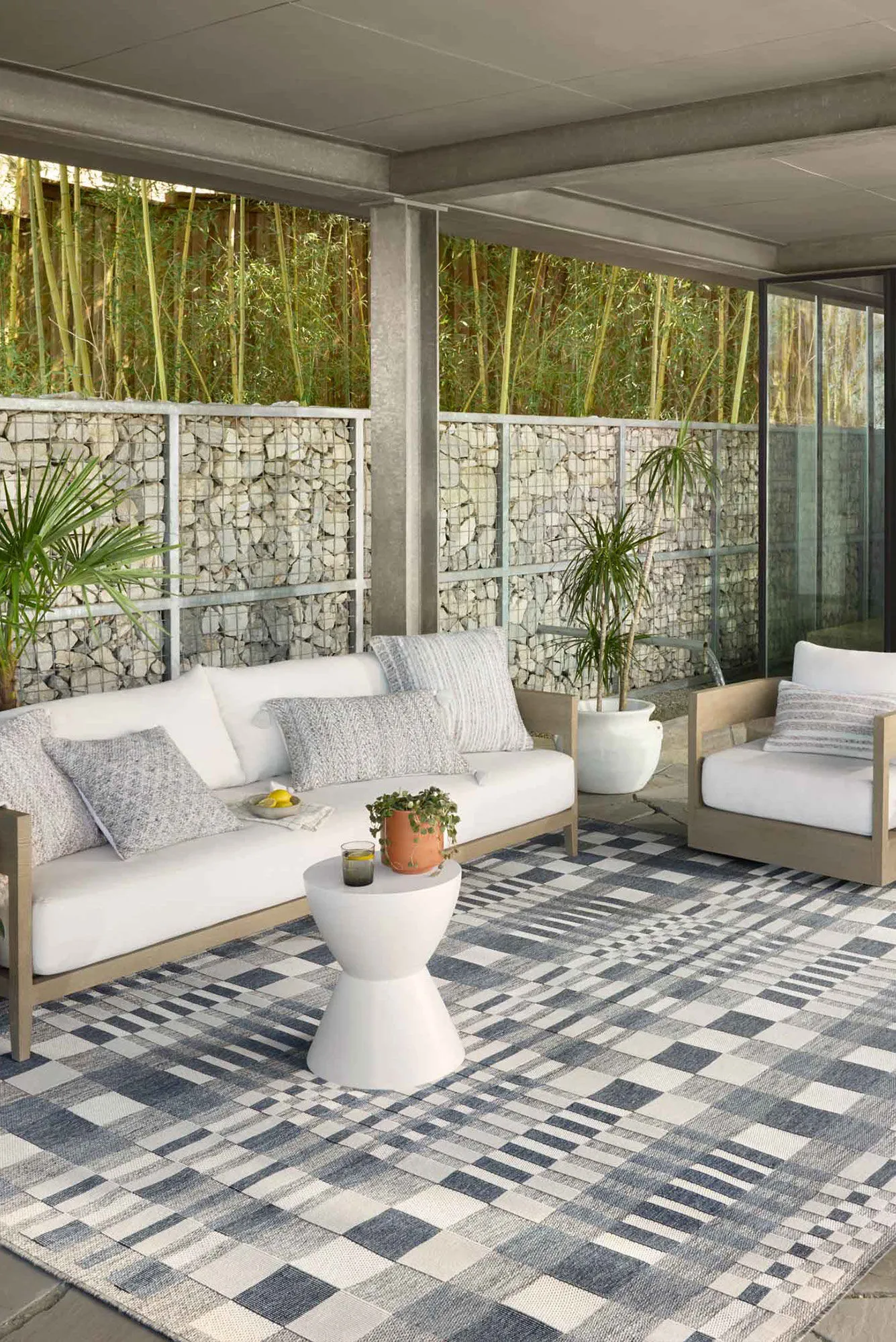 Large View Alfresco Geometric Patio Rug(Size 230 x 160cm)