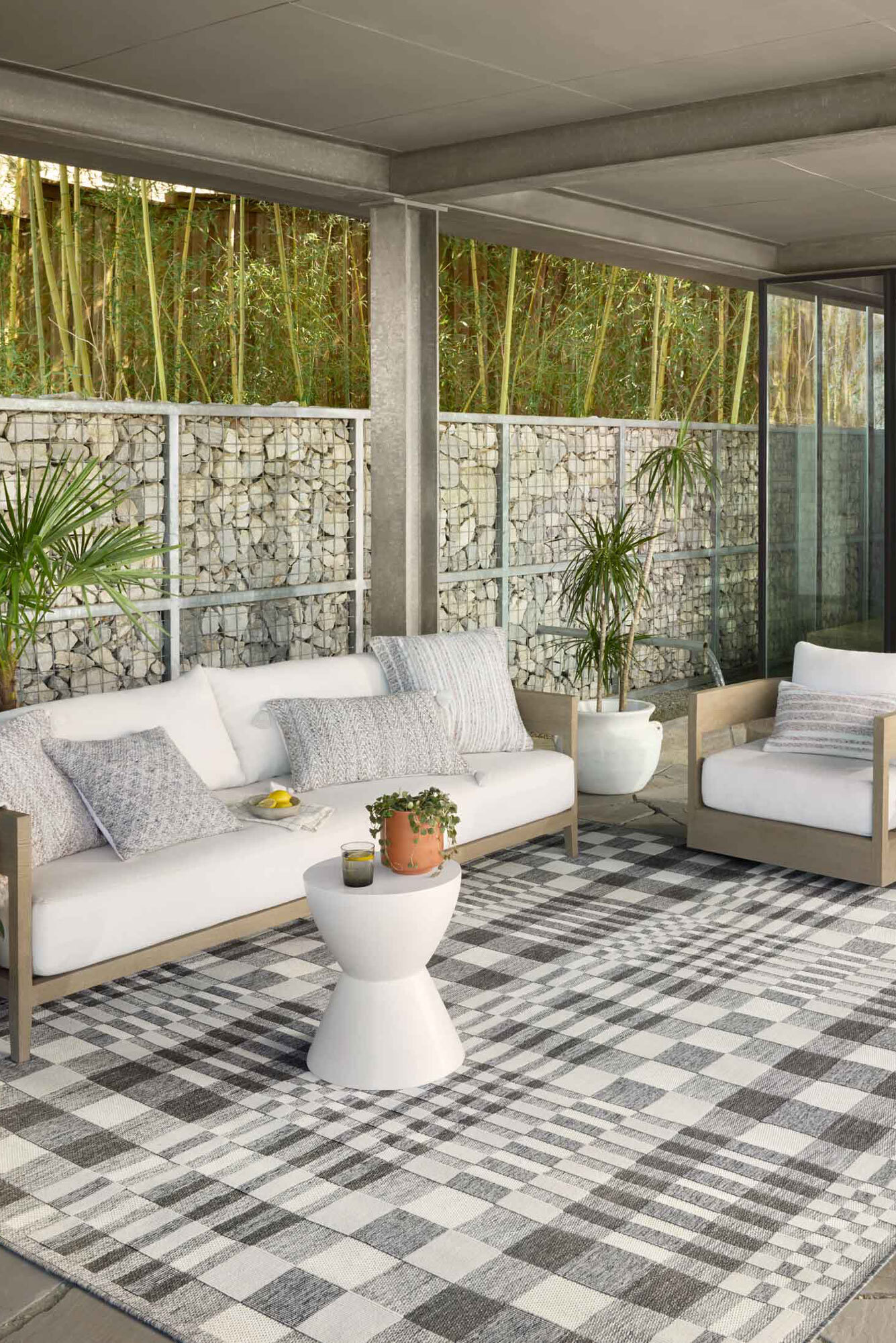 Large View Alfresco Geometric Patio Rug(Size 230 x 160cm)