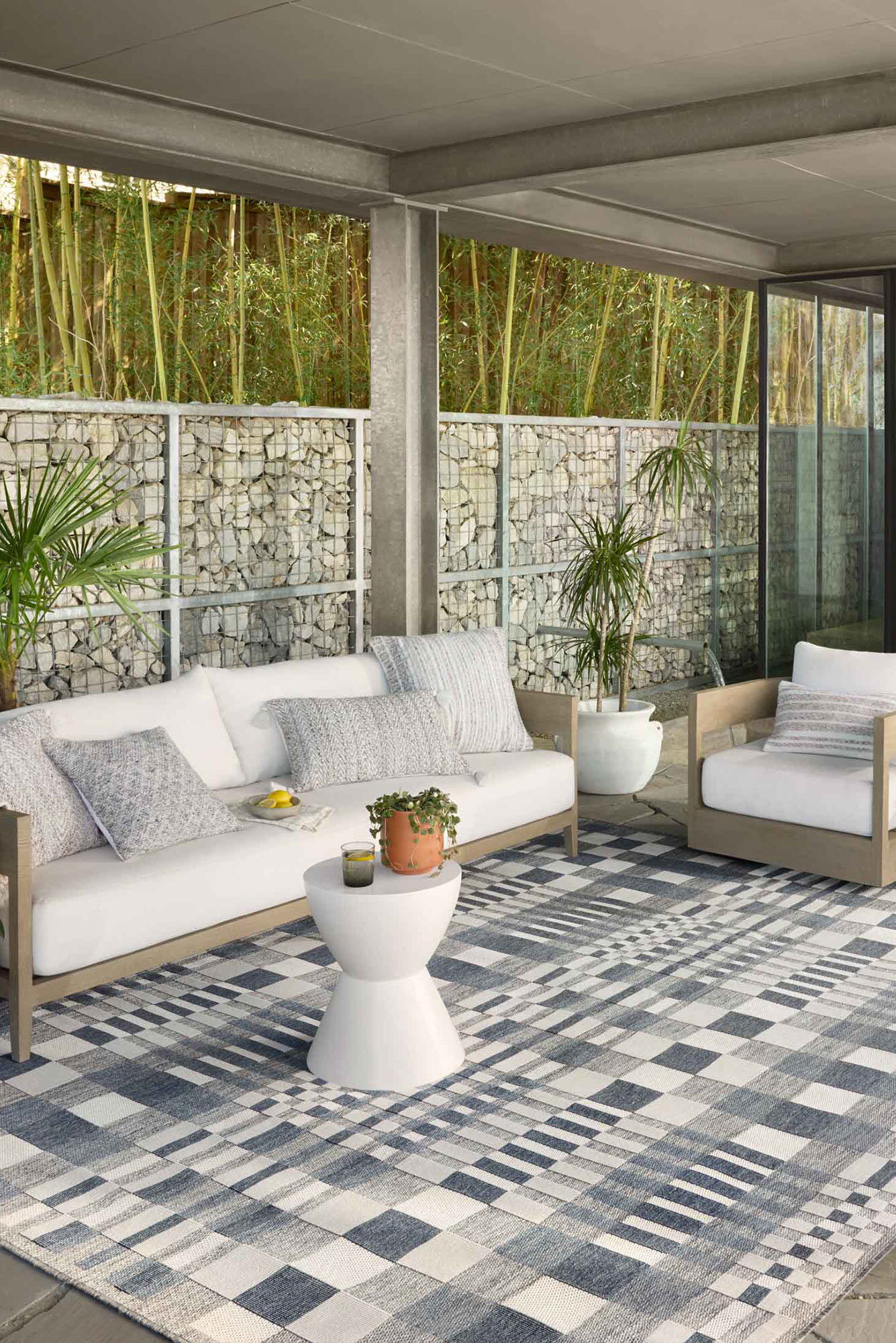 Large View Alfresco Geometric Patio Rug(Size 290 x 200cm)