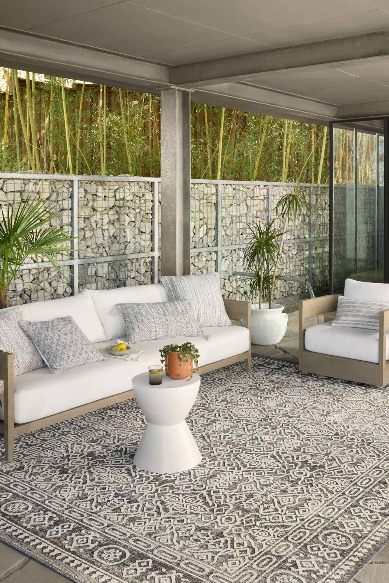 Large View Alfresco Medallion Patio Rug(Size 330 x 240cm)