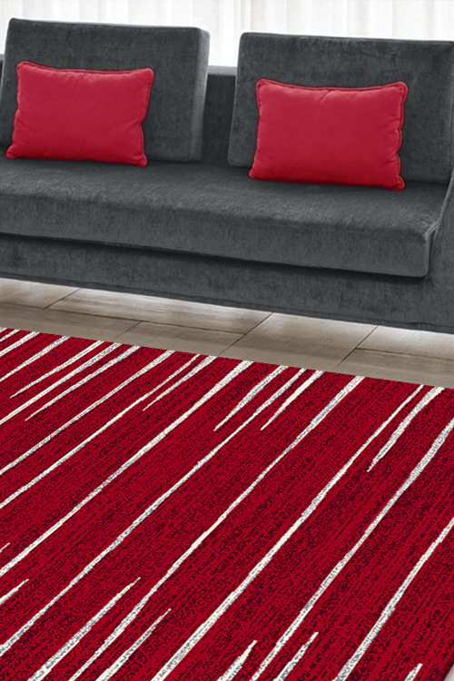 Alice Red Modern Striped Rug(Size 290 x 200cm)